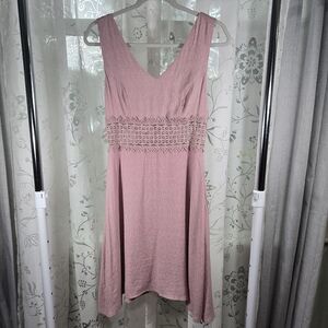 Altar'd State Pink Sleeveless‎ V-Neck Mini Dress